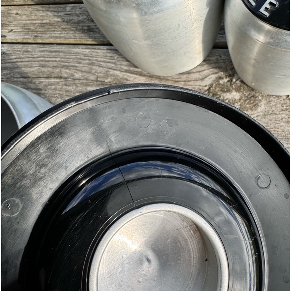 Vintage  Flour, Sugar, Coffee and Tea KROMEX Spun Aluminum Kitchen Cannisters - Picture 6 of 7